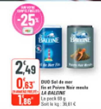 DUO Sel de mer fin et Poivre Noir moulu LA BELINE