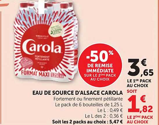 EAU DE SOURCE D'ALSACE CAROLA