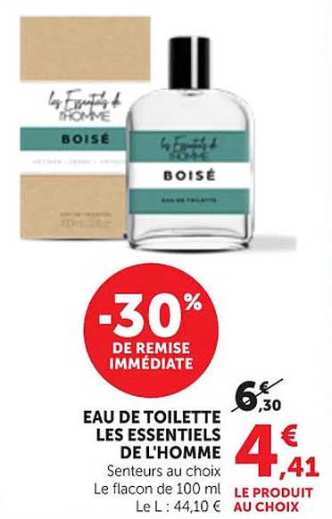 EAU DE TOILETTE LES ESSENTIELS DE L'HOMME