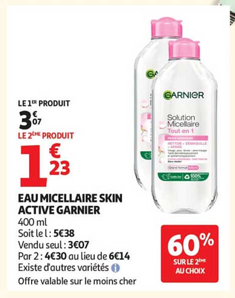 EAU MICELLAIRE SKIN ACTIVE GARNIER 400 ml