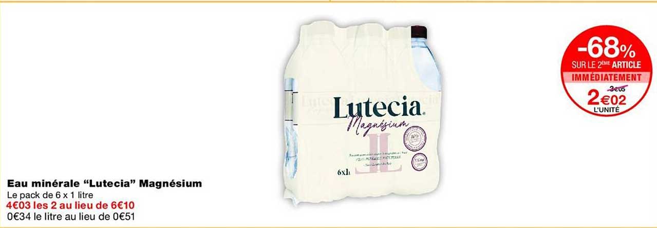 Eau minérale “Lutecia” Magnésium