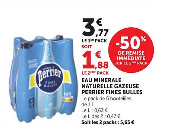 EAU MINERALE NATURELLE GAZEUSE PERRIER FINES BULLES