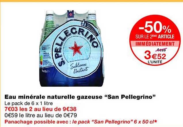 Eau minérale naturelle gazeuse “San Pellegrino”