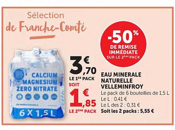 Eau minérale naturelle Velleminfroy
