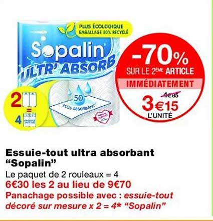 Essuie-tout ultra absorbant “Sopalin”