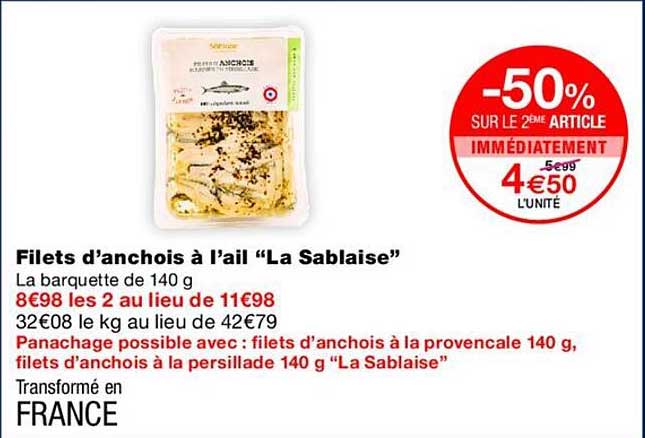 Filets d’anchois à l’ail “La Sablaise”
