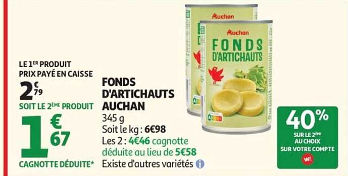 FONDS D'ARTICHAUTS AUCHAN