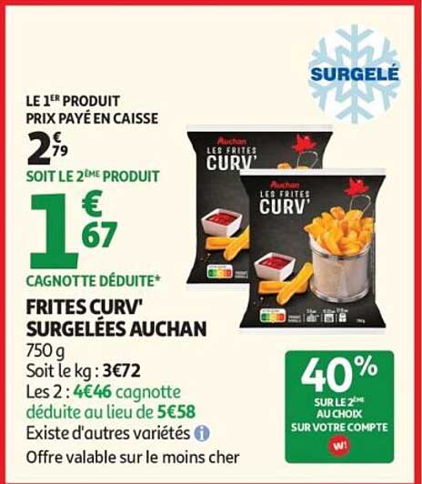 FRITES CURV' SURGELEES AUCHAN