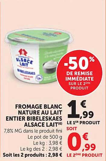 FROMAGE BLANC NATURE AU LAIT ENTIER BIBELESKAES ALSACE LAIT(6)