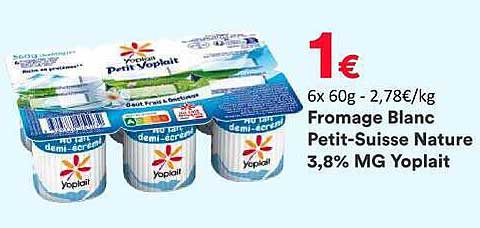 Fromage Blanc Petit-Suisse Nature 3,8% MG Yoplait