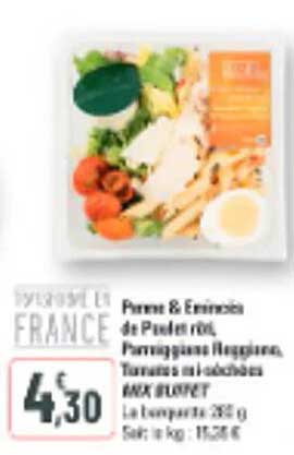 Fruit & Évasion de Poulet rôti, Parmeggiana Aubergine, Tomates séchées