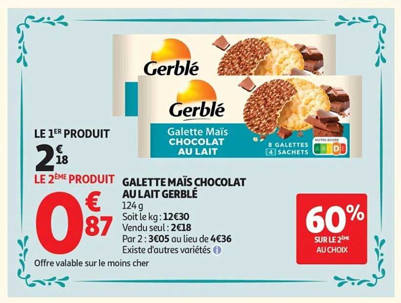 GALETTE MAÏS CHOCOLAT AU LAIT GERBLÉ