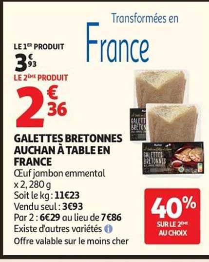 GALETTES BRETONNES AUCHAN À TABLE EN FRANCE
