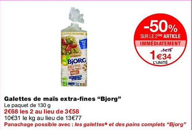 Galettes de maïs extra-fines “Bjorg”