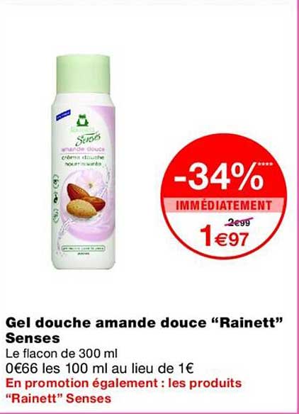 Gel douche amande douce “Rainett” Senses