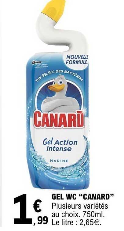 GEL WC “CANARD” Plusieurs variétés au choix. 750ml. Le litre : 2,65€.
