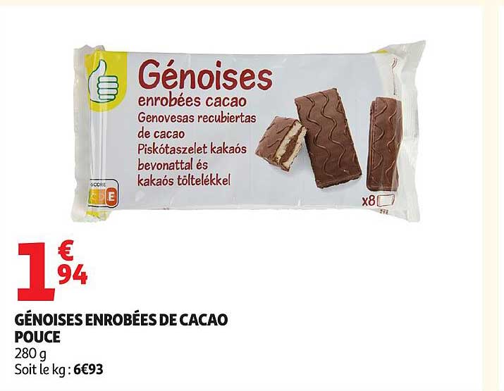 GÉNOISES ENROBÉES DE CACAO POUCE