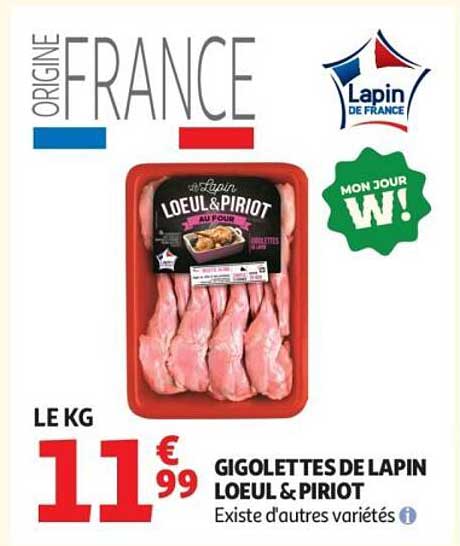 GIGOLETTES DE LAPIN LOEUL & PIROT