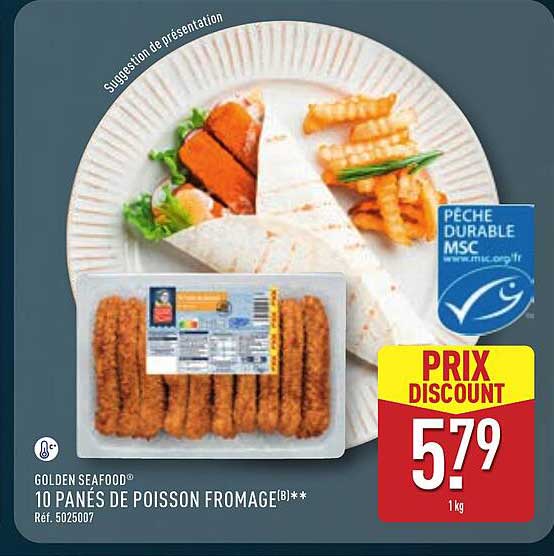 GOLDEN SEAFOOD 10 PANÉS DE POISSON FROMAGE(B)**