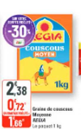 GRAINS DE COUSCOUS MOYEN REGIA 1kg