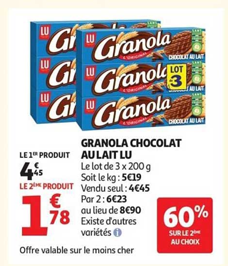 GRANOLA CHOCOLAT AU LAIT LU