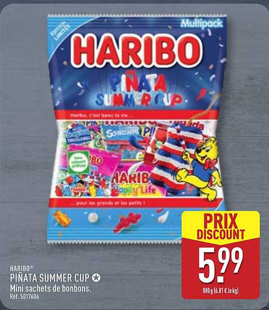 HARIBO PIÑATA SUMMER CUP Mini sachets de bonbons. Réf. 5017066