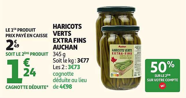 HARICOTS VERTS EXTRA FINS AUCHAN