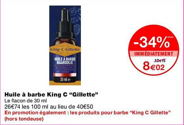 Huile à barbe King C “Gillette”