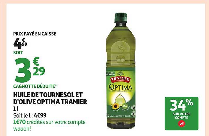 HUILE DE TOURNESOL ET D'OLIVE OPTIMA TRAMIER