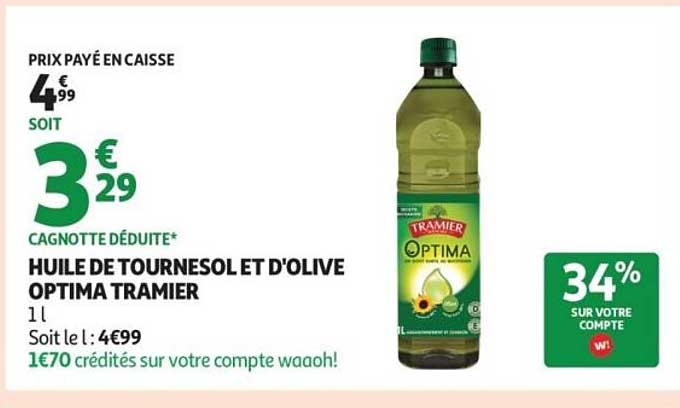 HUILE DE TOURNESOL ET D'OLIVE OPTIMA TRAMIER