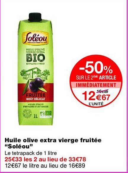Huile olive extra vierge fruitée “Soléou”