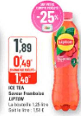 ICE TEA saveur framboise LIPTON