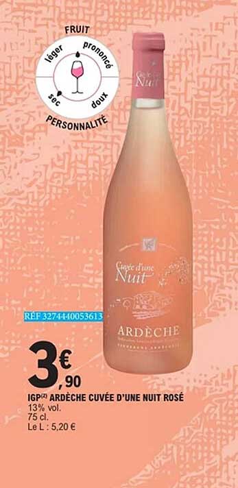 IGP ARDÈCHE CUVÉE D’UNE NUIT ROSÉ