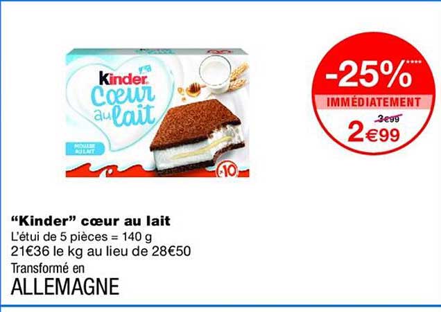 “Kinder” cœur au lait