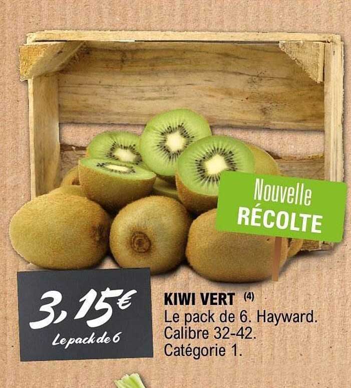 KIWI VERT (4) Le pack de 6. Hayward. Calibre 32-42. Catégorie 1.