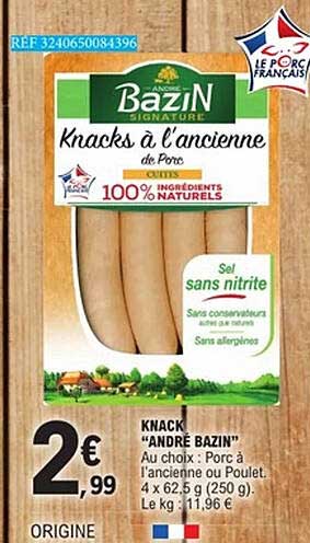 Knacks à l'ancienne de Porc