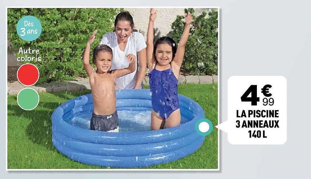 LA PISCINE 3 ANNEAUX 140 L