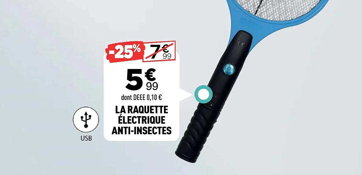 LA RAQUETTE ÉLECTRIQUE ANTI-INSECTES