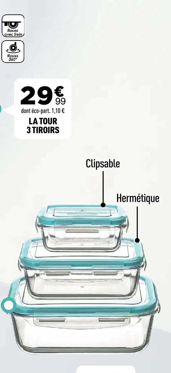 LA TOUR 3 TIROIRS