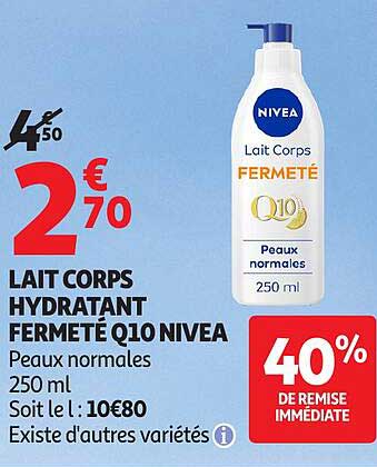 LAIT CORPS HYDRATANT FERMETÉ Q10 NIVEA Peaux normales 250 ml