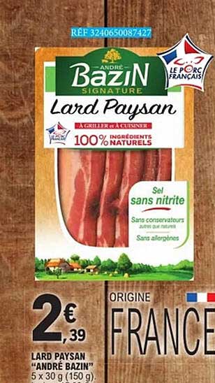 Lard Paysan “ANDRÉ BAZIN” 5 x 30 g (150 g)