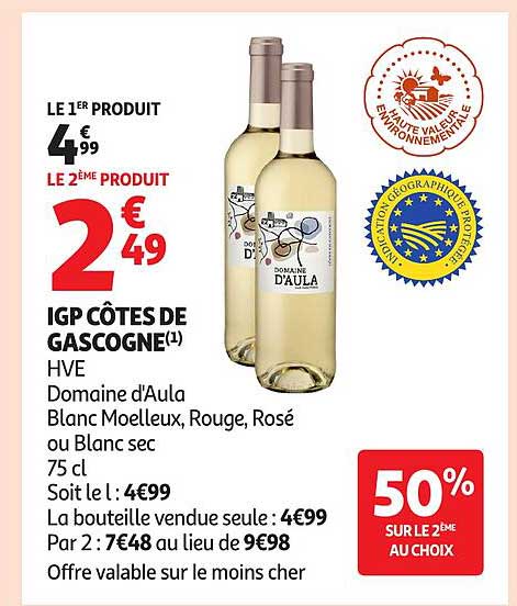 LE 1ER PRODUIT 4€99 LE 2ÈME PRODUIT 2€49