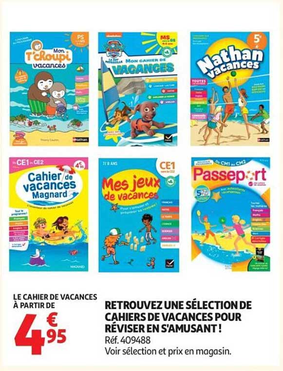 LE CAHIER DE VACANCES À PARTIR DE