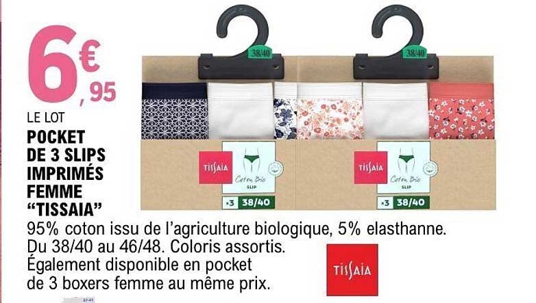 LE LOT POCKET DE 3 SLIPS IMPRIMÉS FEMME “TISSAIA”