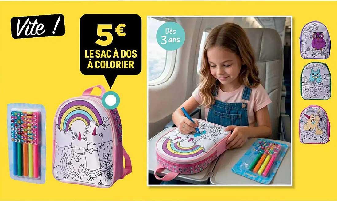 LE SAC À DOS À COLORIER