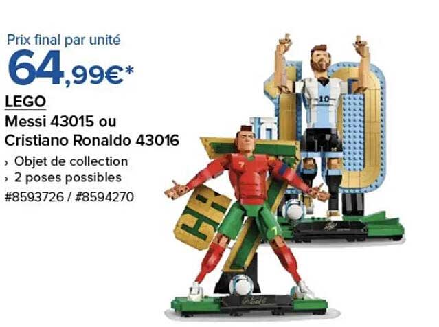 LEGO Messi 43015 ou Cristiano Ronaldo 43016