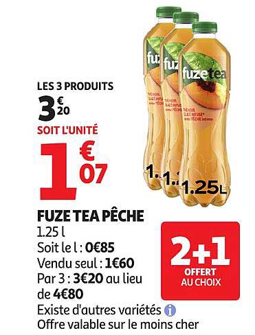 LES 3 PRODUITS 3 €20 SOIT L'UNITÉ 1 €07