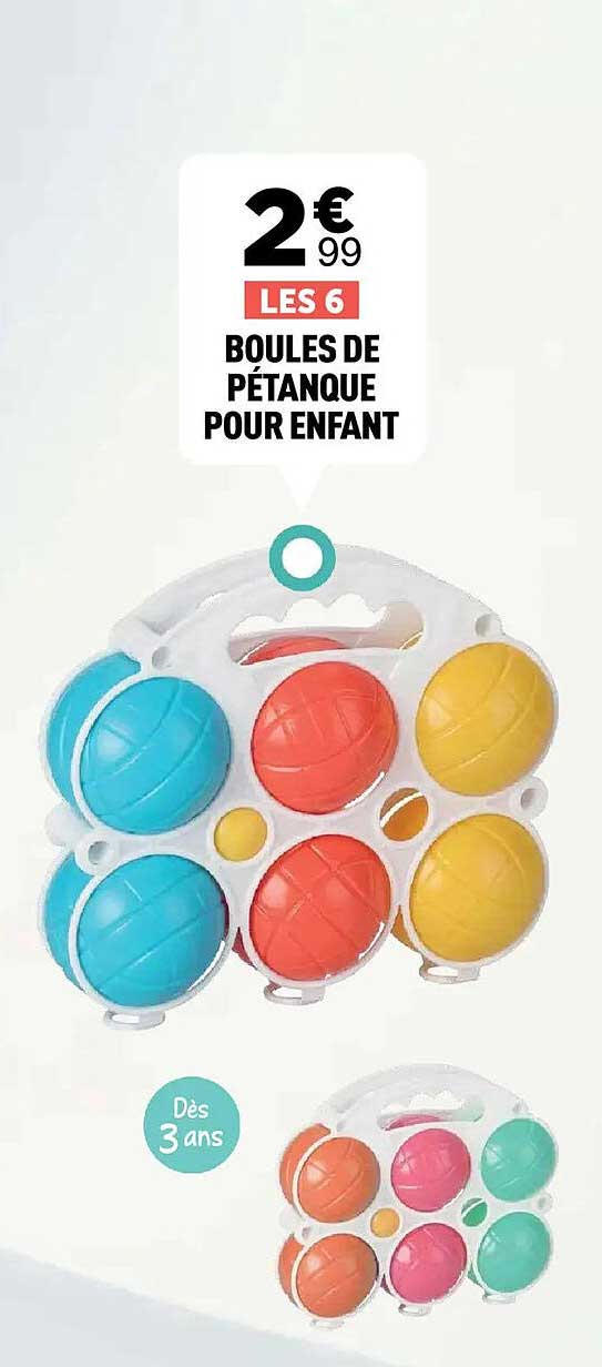 LES 6 BOULES DE PÉTANQUE POUR ENFANT