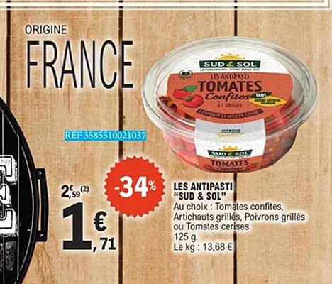 LES ANTIPASTI "SUD & SOL"