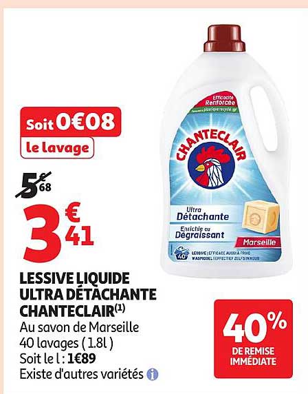 LESSIVE LIQUIDE ULTRA DÉTACHANTE CHANTECLAIR